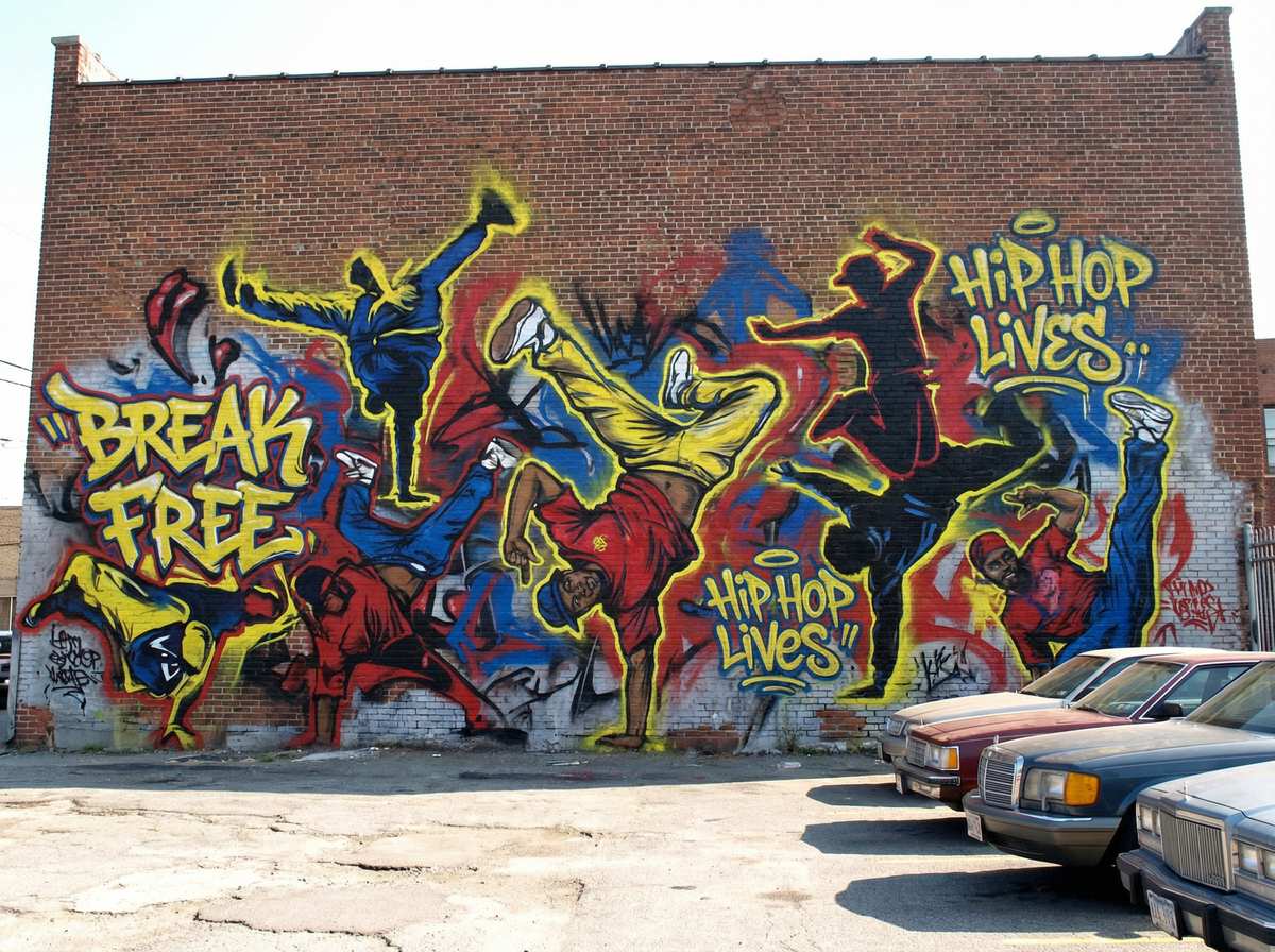 街舞主题涂鸦墙 - ng体育 街头艺术